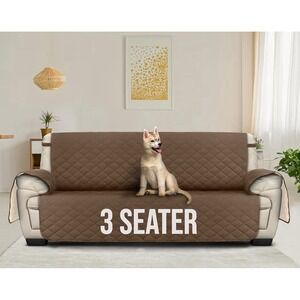 Utopia Bedding Reversible Sofa Loveseat Chair Covers Water Resistant Brown Beige